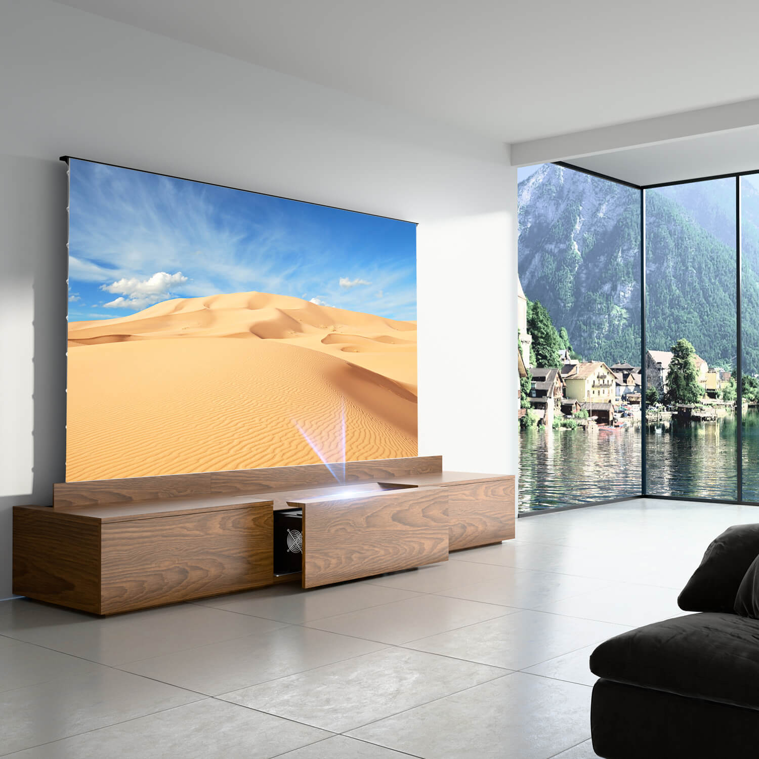 WUPRO Cinema DSP-580 Ultra Short Throw Projector Laser TV Cabinet