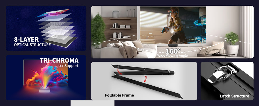 Pantalla de marco fijo WUPRO Cinema Peacock Evo ALR Fresnel