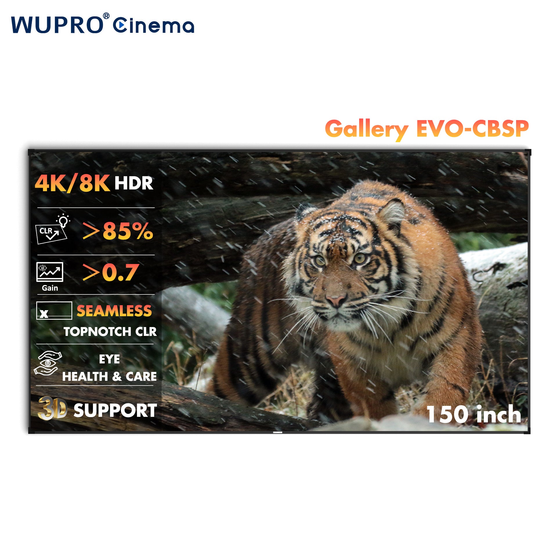 150" Gallery Evo UST2 CLR Fixed Frame Screen CBSP
