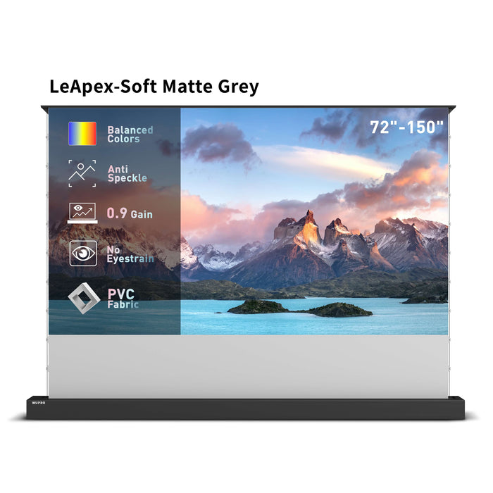 WUPRO Cinema LeApex Smart Motorisierte Boden-Hebeleinwand, weiches Mattgrau