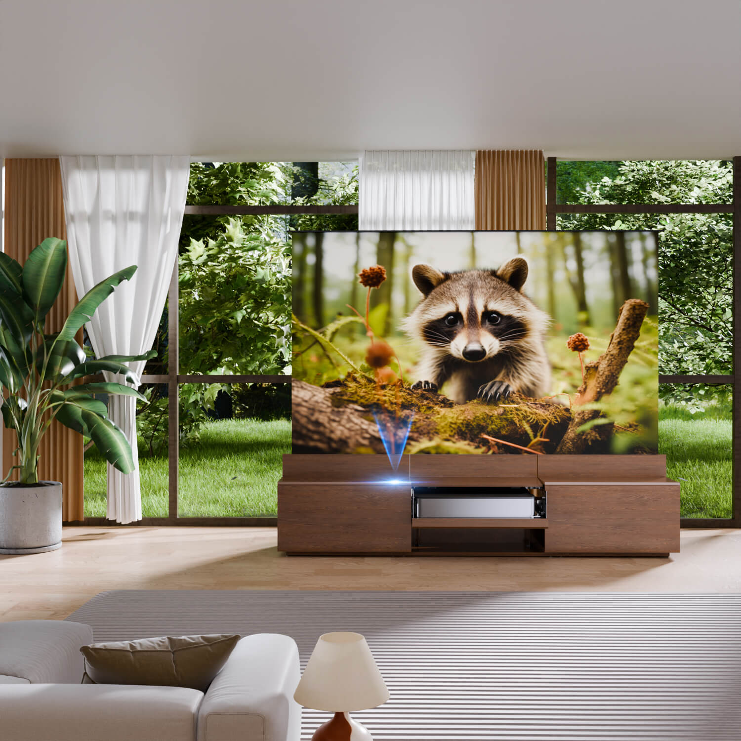WUPRO Cinema DR-500 Ultra Short Throw Projector Laser TV Cabinet