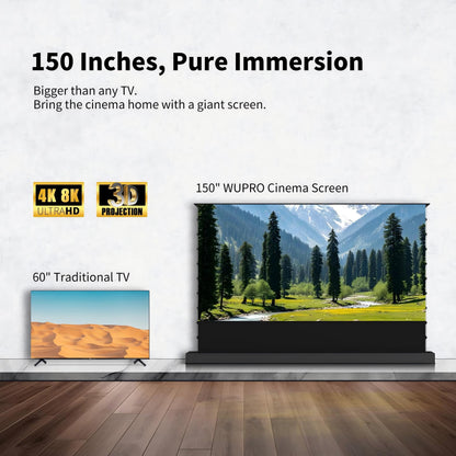 WUPRO Cinema 150 Inch CLR Smart Motorized Floor Rising Screen Lenticular UST