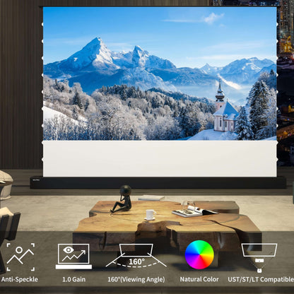 WUPRO Cinema LeApex Smart Motorized Floor Rising Screen Soft Matte White