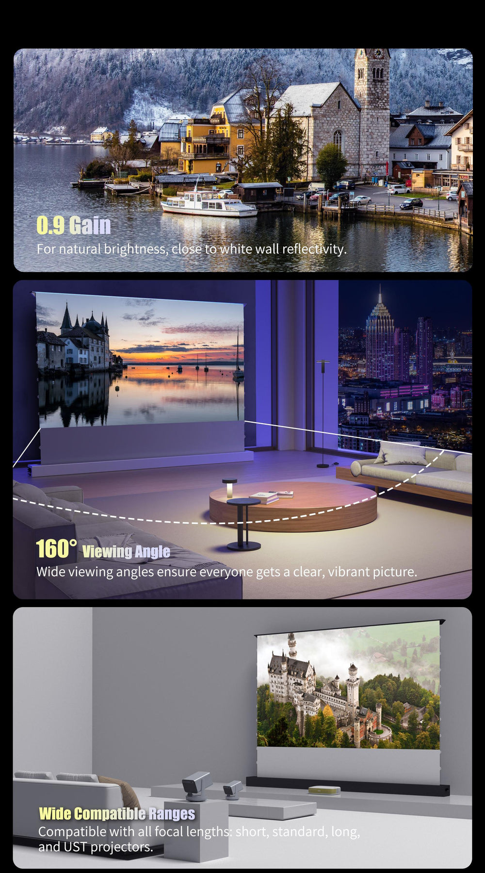 WUPRO Cinema LeApex Smart Motorisierte Boden-Hebeleinwand, weiches Mattgrau
