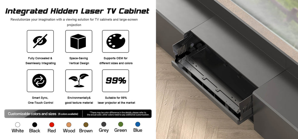WUPRO Cinema DR-500 Ultrakurzdistanz-Projektor Laser TV-Möbel