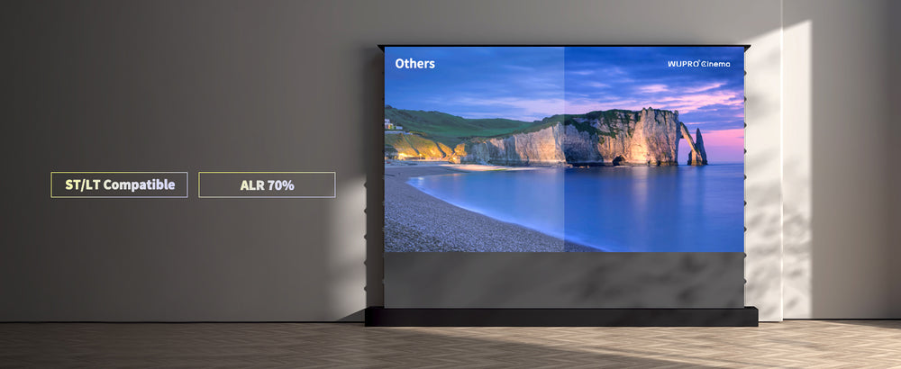 WUPRO Cinema LeApex ALR Smart Motorized Floor Rising Screen Schwarzer Kristall