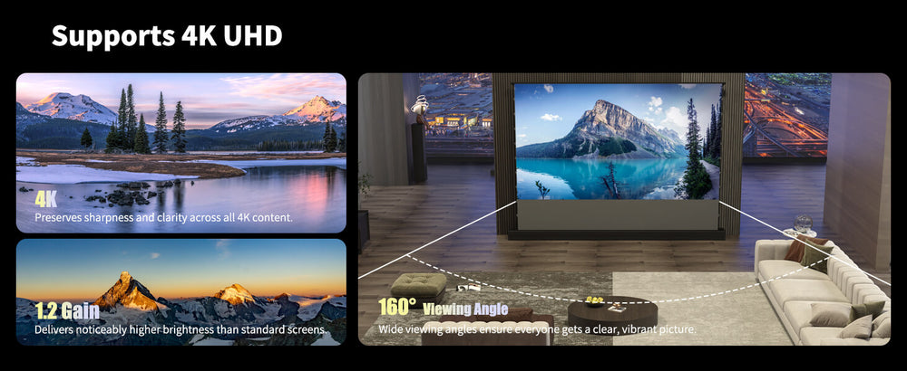 WUPRO Cinema LeApex Smart Motorisierte Boden-Hebeleinwand, Grauer Kristall