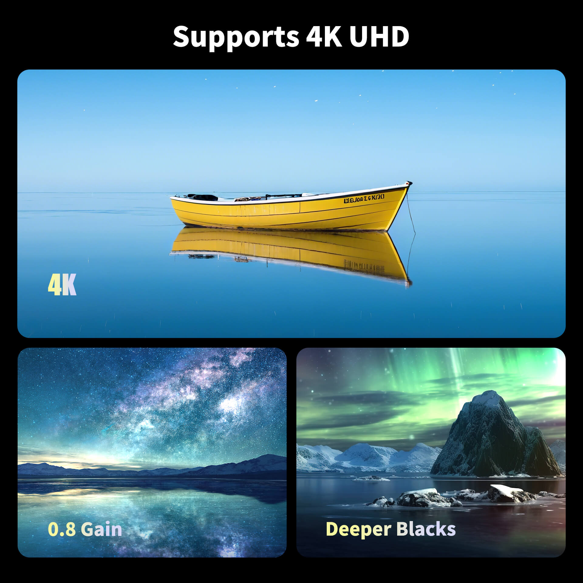 WUPRO Cinema LeApex ALR Smart Motorized Floor Rising Screen Black Crystal