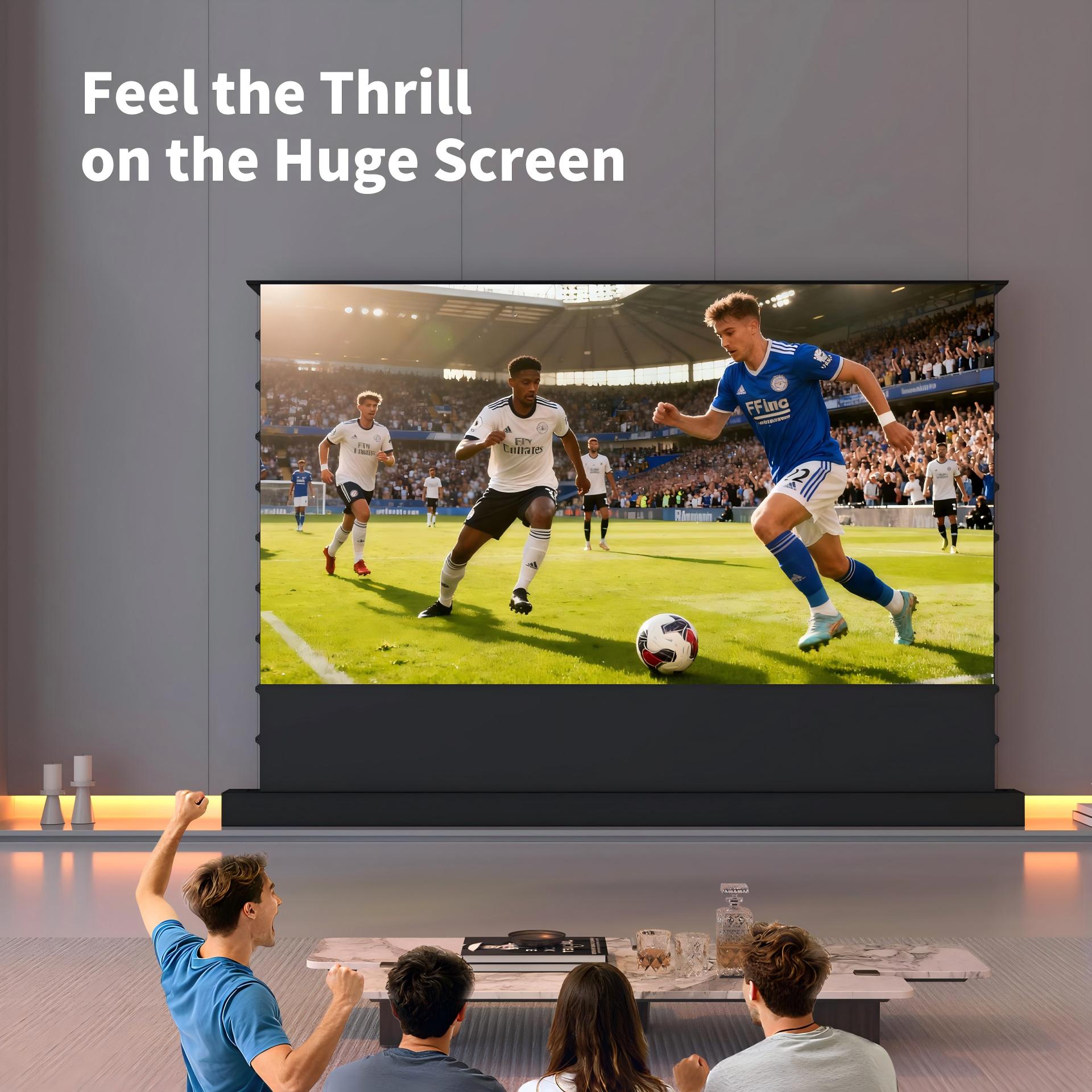 WUPRO Cinema 150 Inch CLR Smart Motorized Floor Rising Screen Lenticul