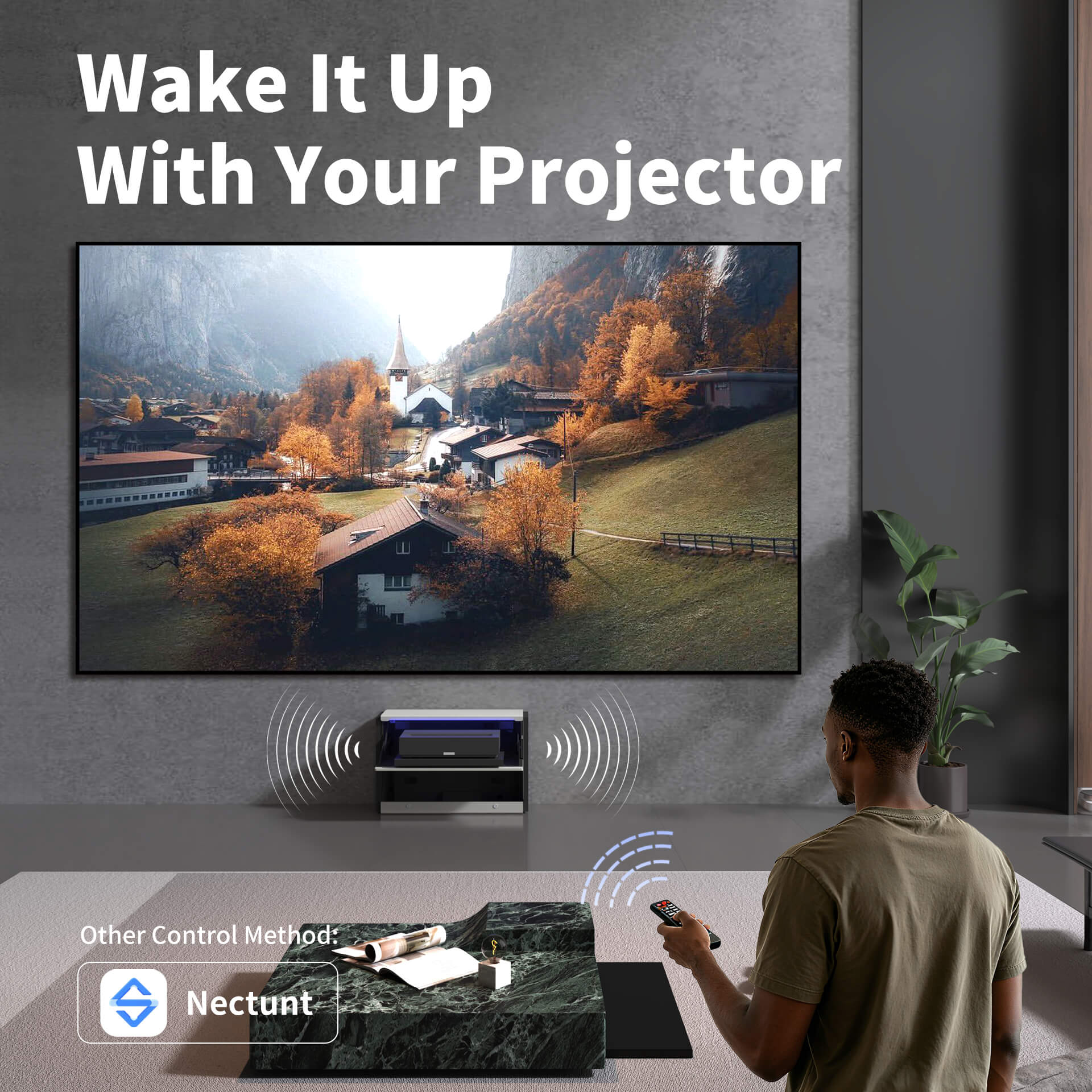 WUPRO Cinema Smart Laser TV Cabinet Flip Design C1 Nano