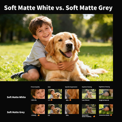 WUPRO Cinema Gallery Écran à cadre fixe gris mat doux