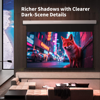 WUPRO Cinema FlowArc ALR Smart Motorized Drop-Down Screen Black Crystal