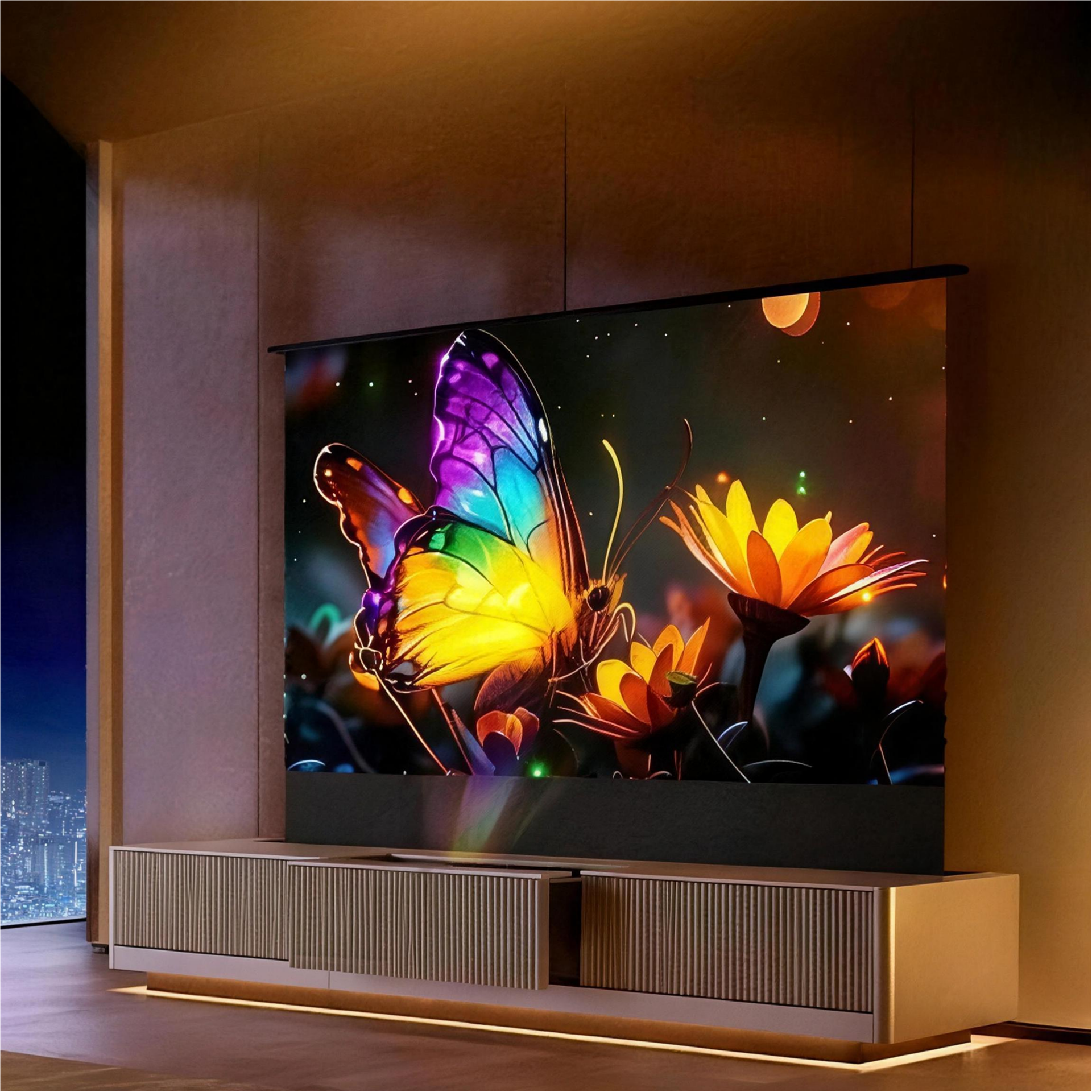 WUPRO Cinema SILVERFOX Invisible Ultra Short Throw Projector Laser TV Cabinet