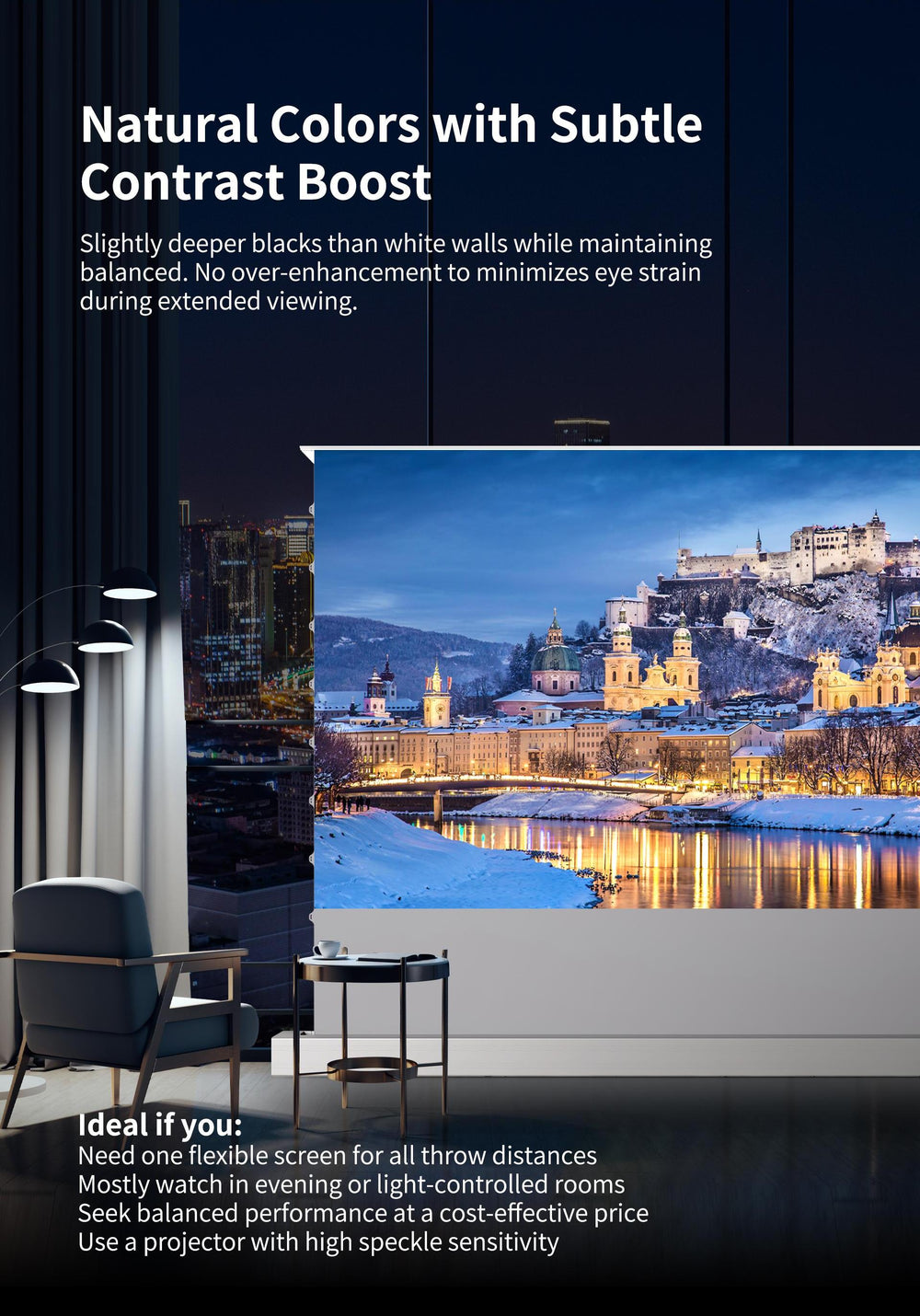 WUPRO Cinema LeApex Smart Motorisierte Boden-Hebeleinwand, weiches Mattgrau