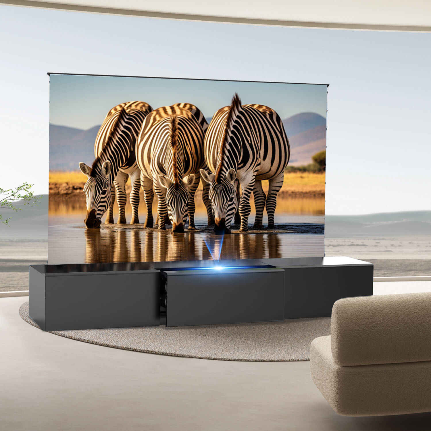 WUPRO Cinema DSP-580S Ultra Short Throw Projector Laser TV Cabinet
