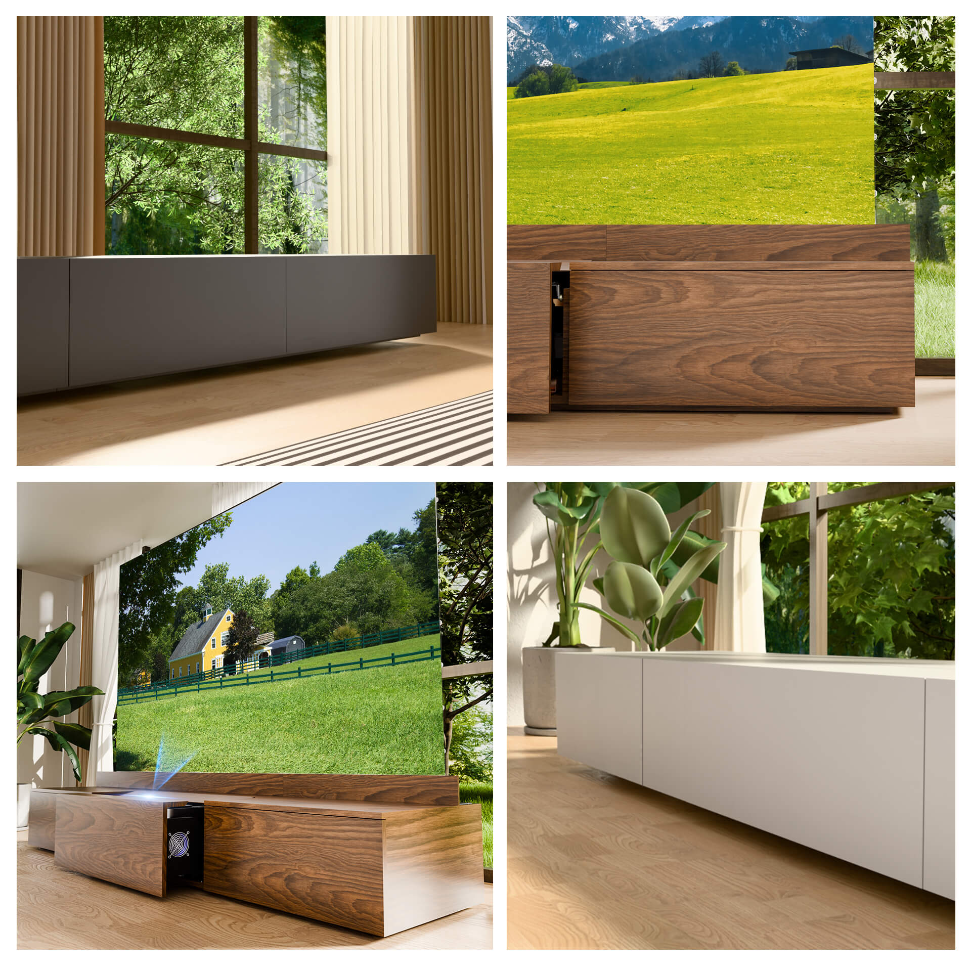 WUPRO Cinema DSP-580 Ultra Short Throw Projector Laser TV Cabinet