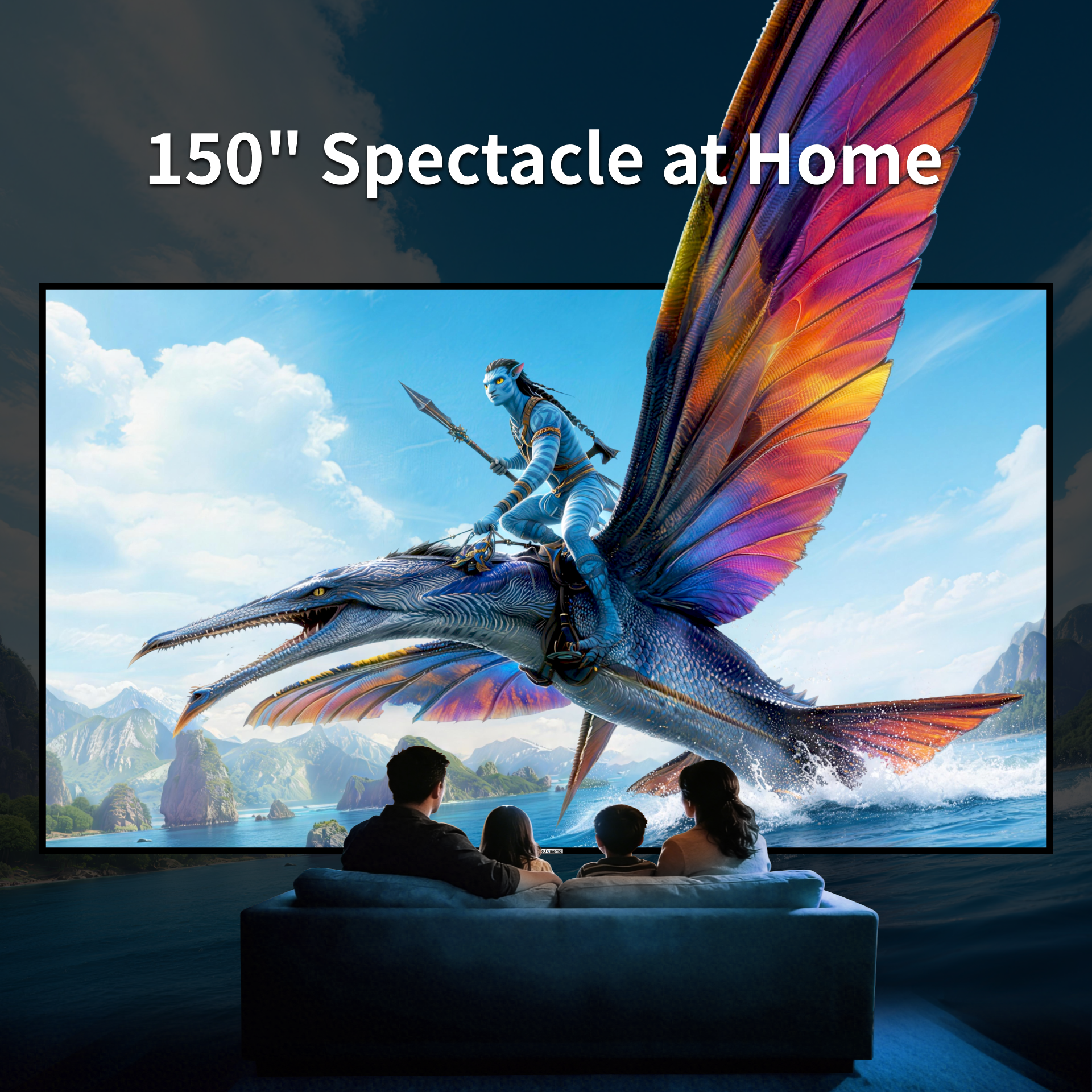 WUPRO Cinema 150 inch SEAMLESS Peacock Evo ALR Fixed Frame Screen Fresnel