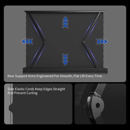 WUPRO Cinema LeApex ALR Smart Motorized Floor Rising Screen Black Crystal