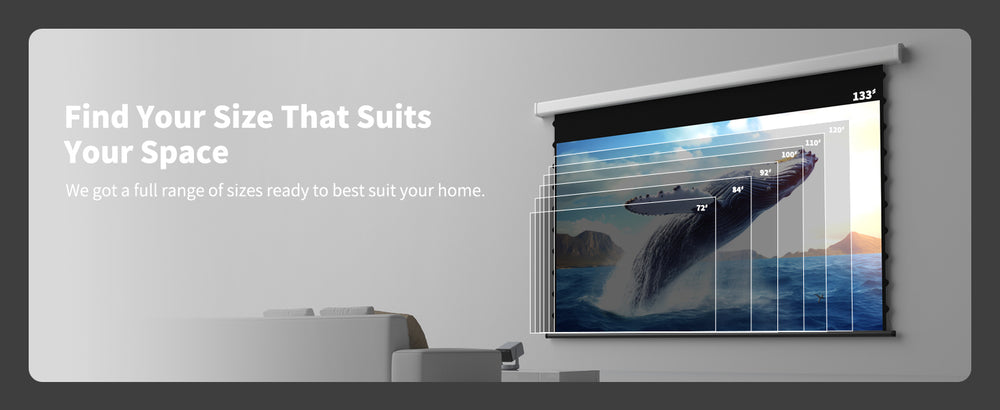 WUPRO Cinema QuadraArc ALR Smart Motorisierte Drop-Down-Leinwand Schwarzer Kristall