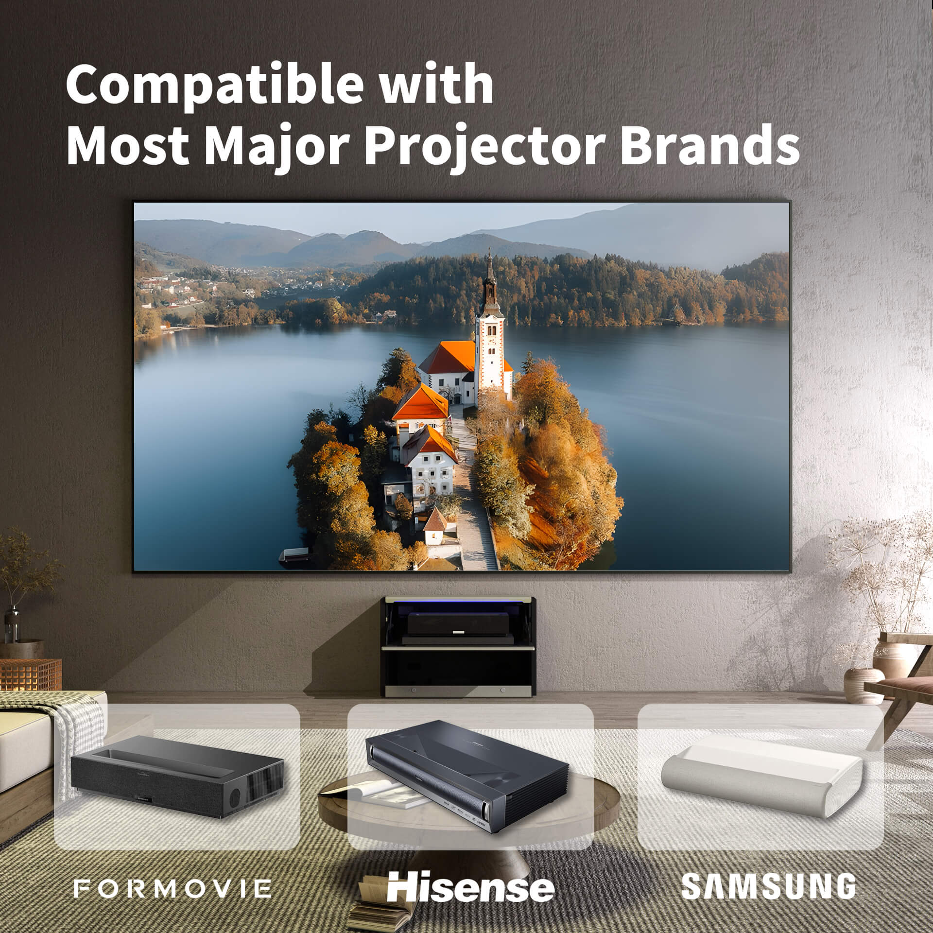 WUPRO Cinema Smart Laser TV Cabinet Flip Design C1 Nano