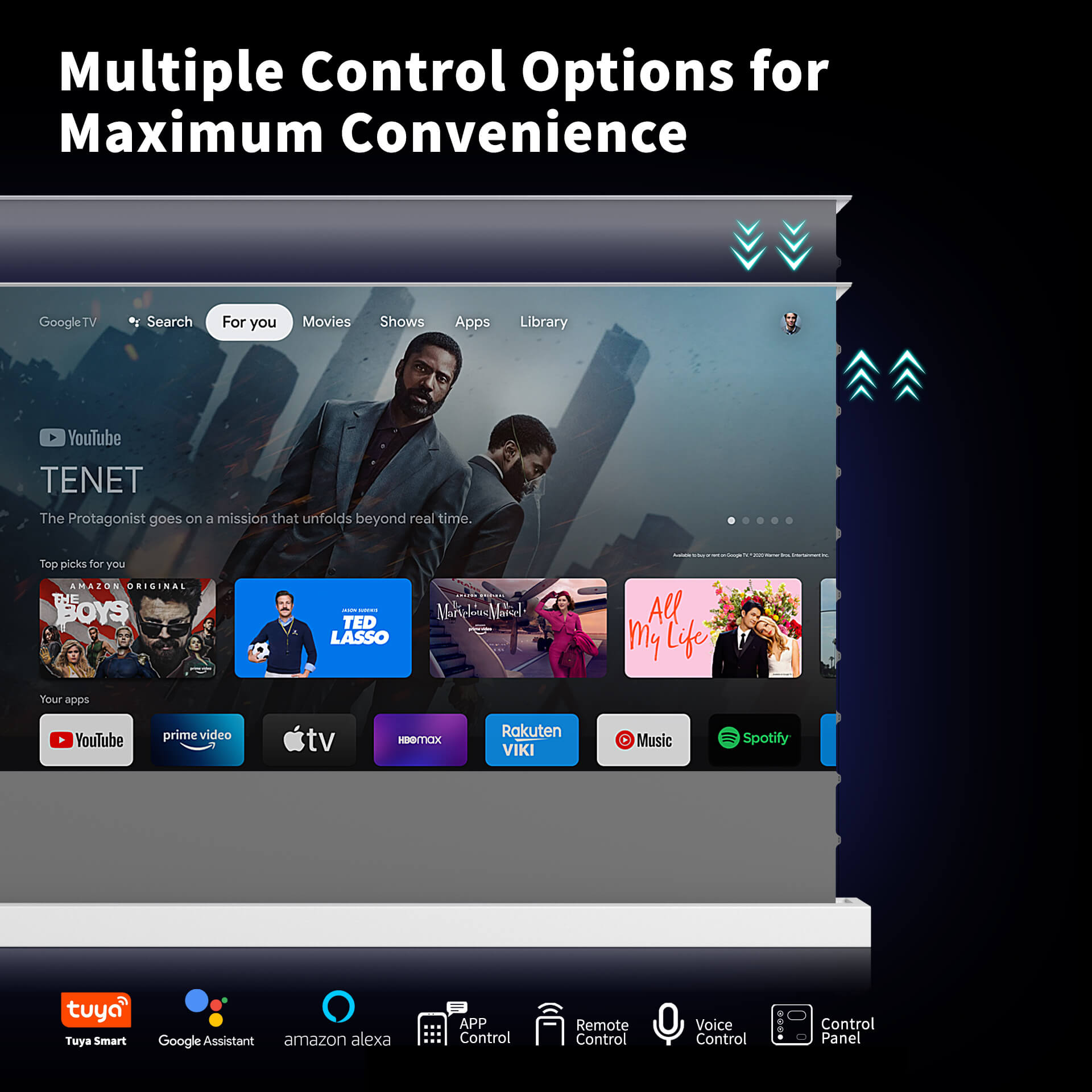WUPRO Cinema LeApex Smart Motorized Floor Rising Screen Grey Crystal