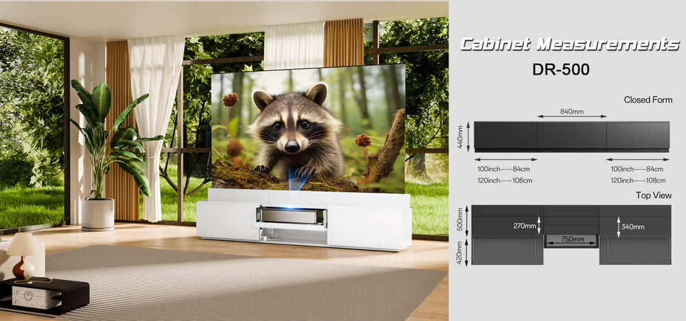 WUPRO Cinema DR-500 Ultrakurzdistanz-Projektor Laser TV-Möbel