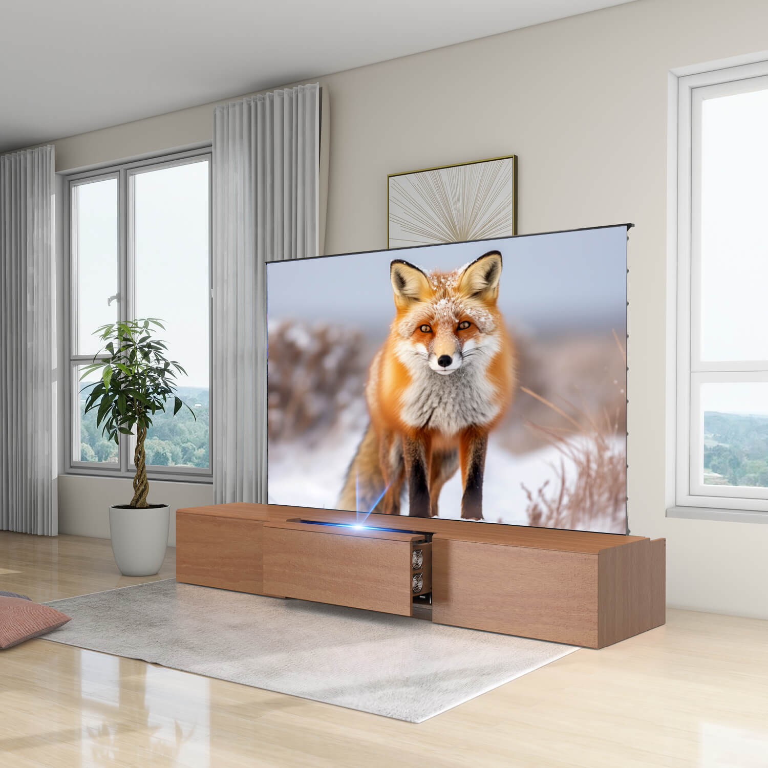 WUPRO Cinema DSP-580S Ultra Short Throw Projector Laser TV Cabinet