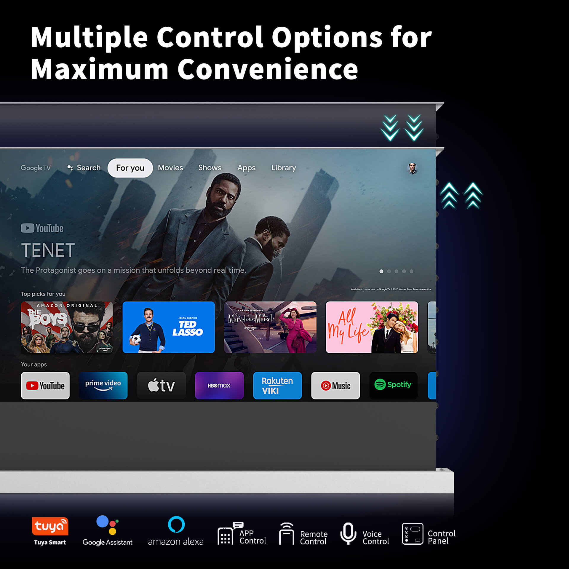 WUPRO Cinema LeApex ALR Smart Motorized Floor Rising Screen Black Crystal