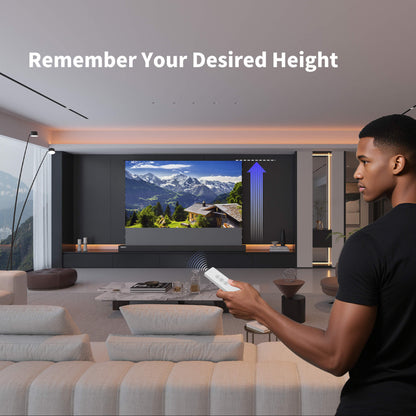 WUPRO Cinema LeApex Smart Motorized Floor Rising Screen Grey Crystal