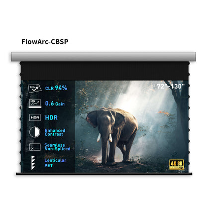 Tela de projeção retrátil motorizada inteligente WUPRO Cinema FlowArc CLR CBSP
