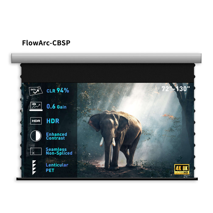 Tela de projeção retrátil motorizada inteligente WUPRO Cinema FlowArc CLR CBSP