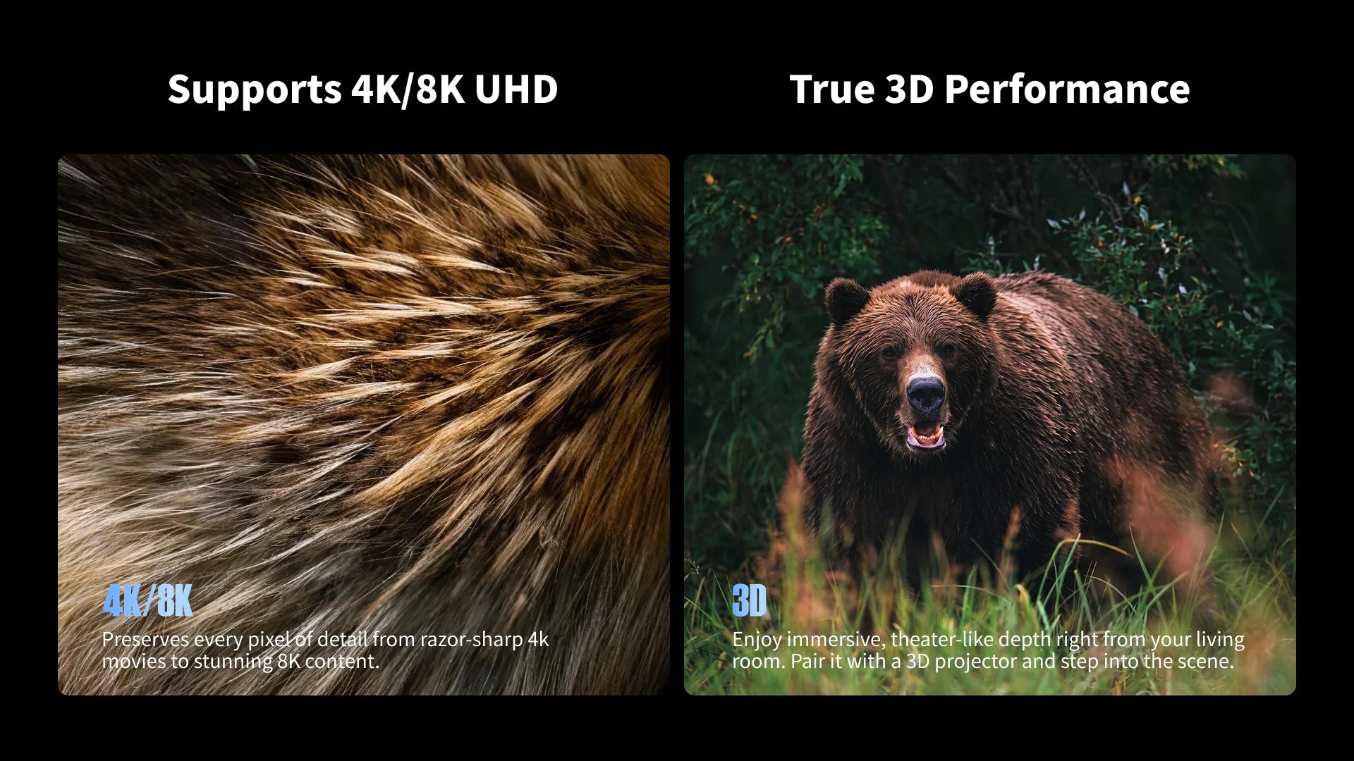 FlowArc Lenticular UST CLR ALR drop-down screen supporting 4K, 8K, 3D and HDR projection
