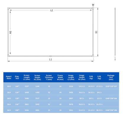 WUPRO Cinema Gallery Evo ALR Fixed Frame Screen Black Crystal
