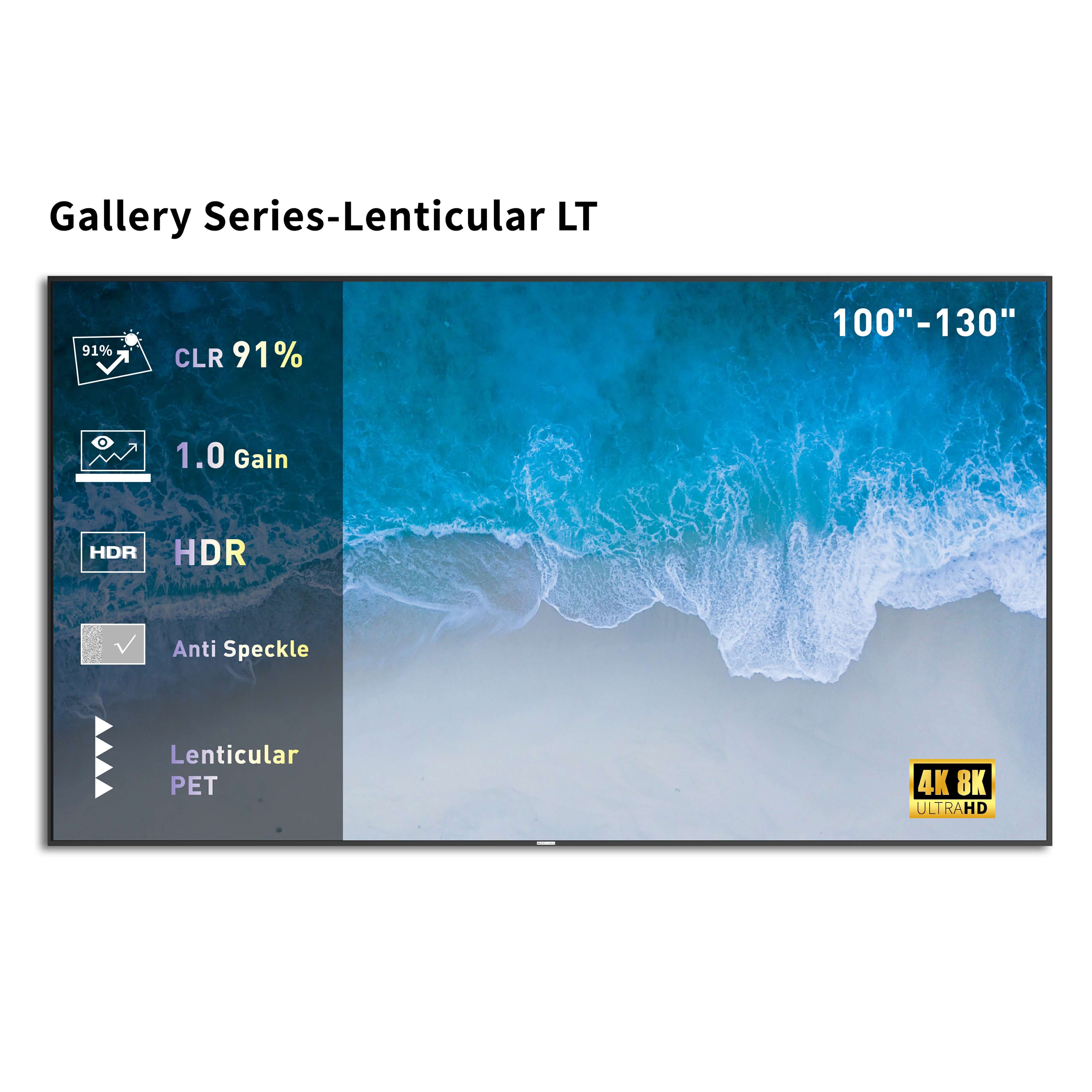 WUPRO Cinema Gallery Series CLR Anti-Speckle Fixed Frame Screen Lenticular LT