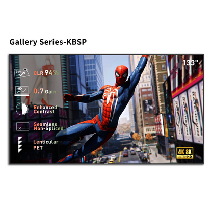 WUPRO 133 inch seamless UST ALR fixed frame projector screen front view