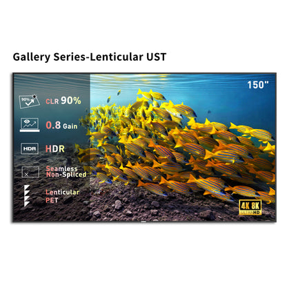 Wupro Cinema Gallery Lenticular UST 150 inch fixed frame projector screen