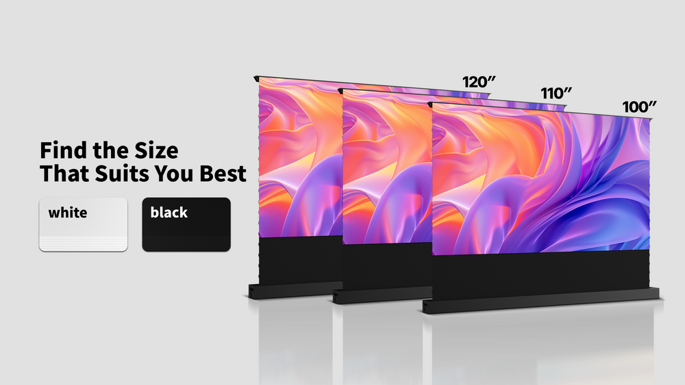 LeApex EVO UST screens available in 100", 110", 120", and 130" options