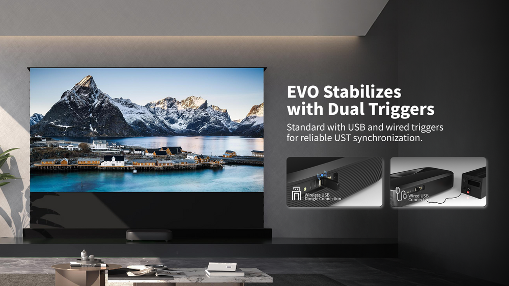 LeApex EVO Dual USB Trigger system: Wired and wireless options for seamless sync with your UST projector