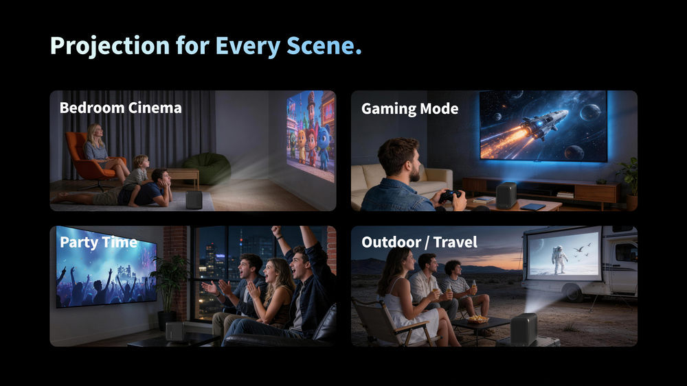 WUPRO Cinema G1 Galaxy One Smart Projector | Certified Google TV & Netflix | Native 1080P & 320 ISO Lumens