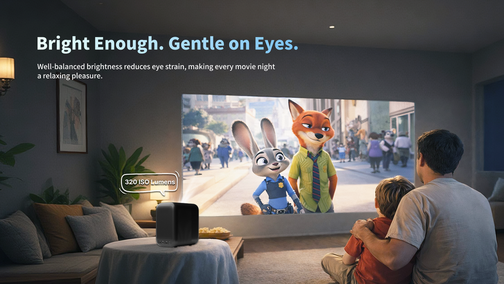 WUPRO Cinema G1 Galaxy One Smart Projector | Certified Google TV & Netflix | Native 1080P & 320 ISO Lumens