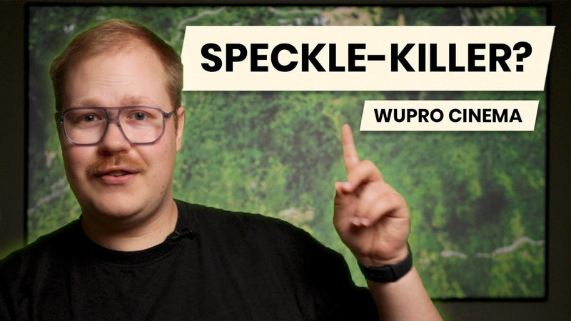 Die Rettung gegen Laser-Speckle? WUPRO Cinema Hochkontrastleinwand im Test!