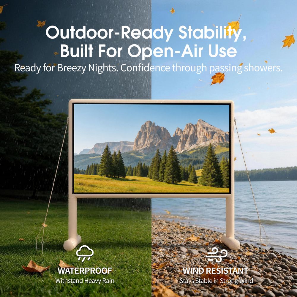 Windproof and waterproof weather resistant AIRGO inflatable outdoor screen