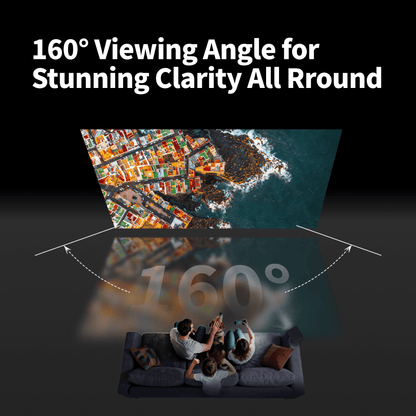 160 degree wide viewing angle Grey Crystal screen ensuring consistent image quality from multiple seating positions