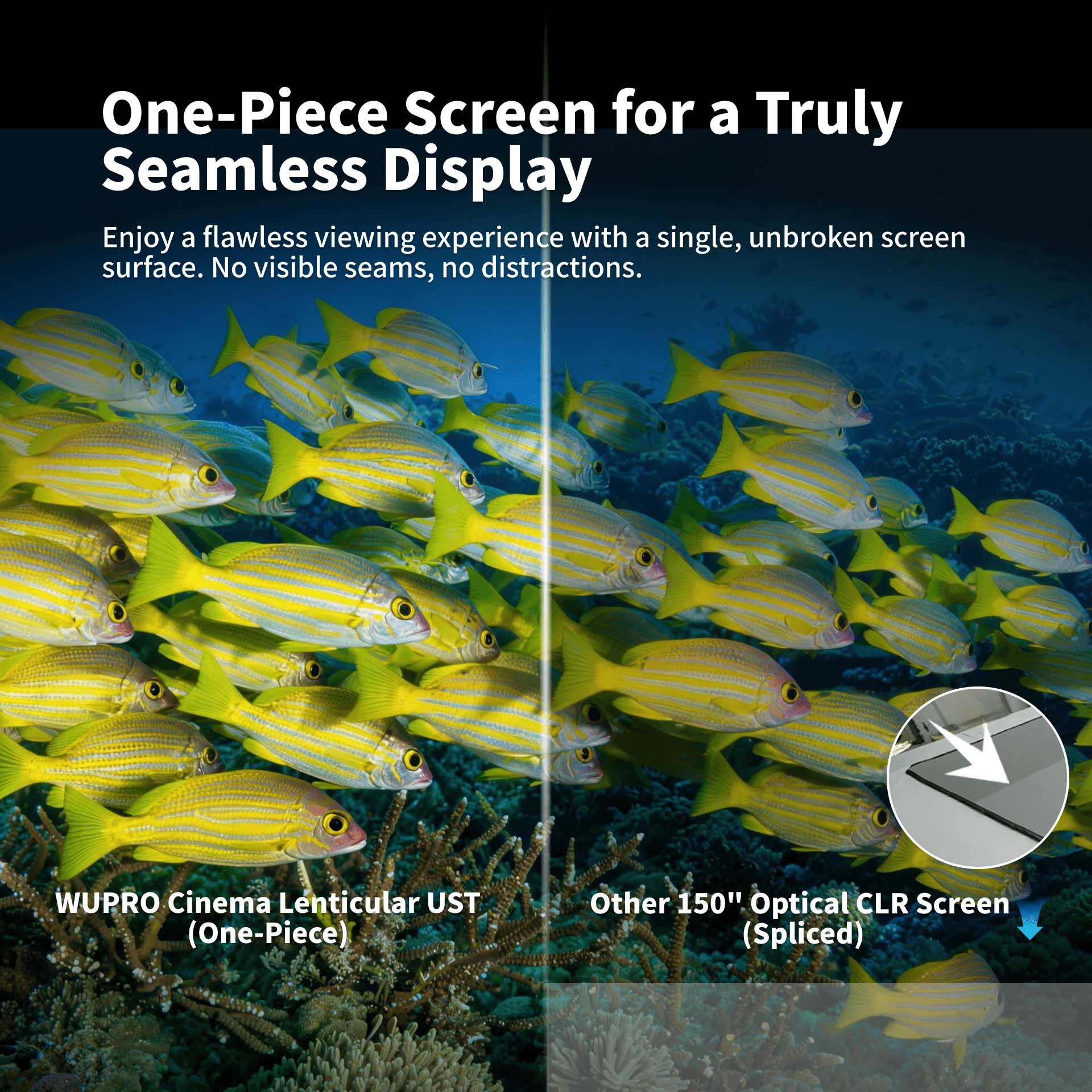 Wupro Cinema seamless true one piece surface for daylight use