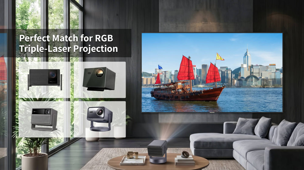 Popular RGB laser projectors compatible with WUPRO Lenticular LT anti speckle screen