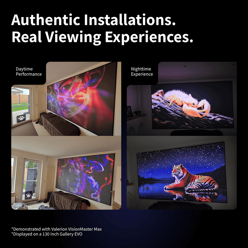 Customer feedback on Lenticular LT CLR anti-speckle projector screen performance in a bright living room
