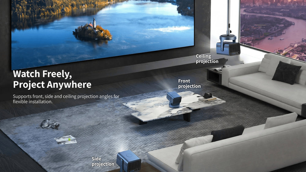 Lenticular LT fixed frame screen compatible with front projection, side projection and ceiling-mounted projectors