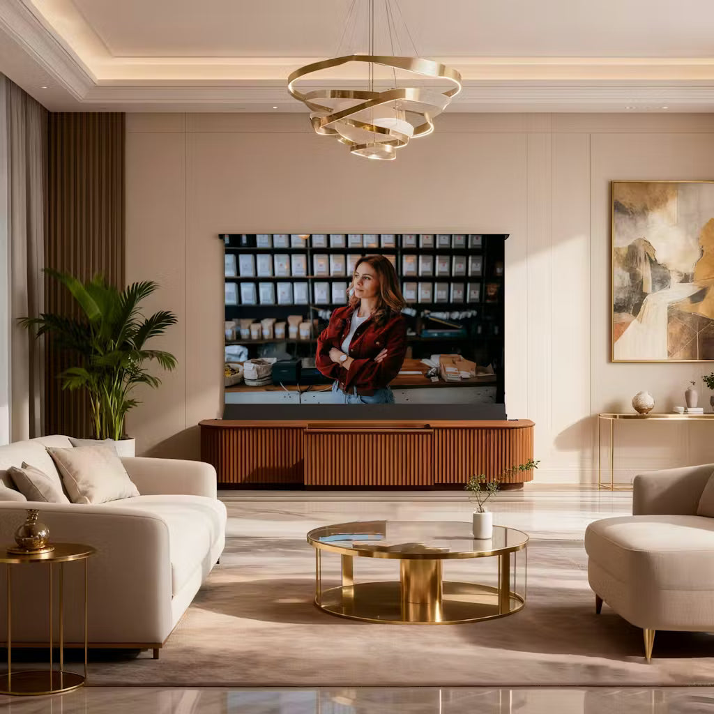 WUPRO Cinema MILO Invisible Ultra Short Throw Projector Laser TV Cabinet