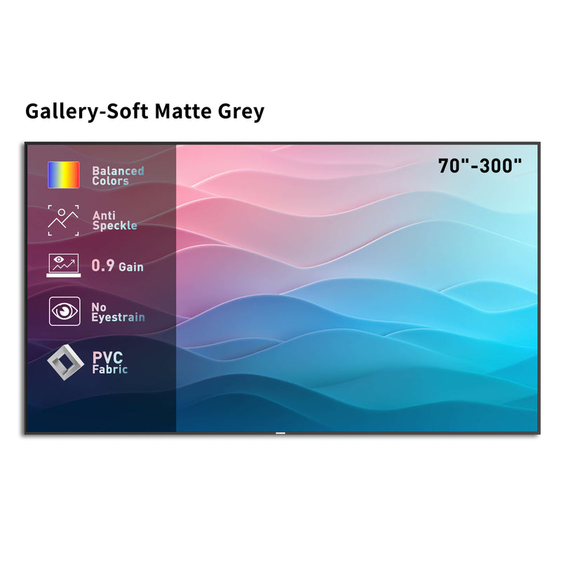 WUPRO Cinema Gallery Fixed Frame Screen Soft Matte Grey