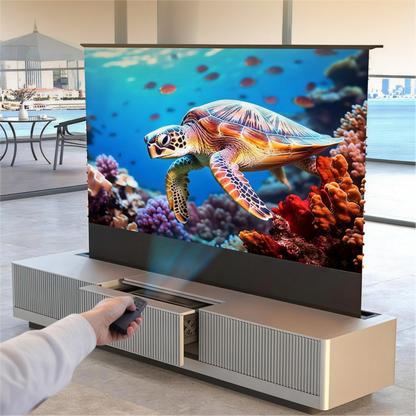 WUPRO Cinema SILVERFOX Invisible Ultra Short Throw Projector Laser TV Cabinet